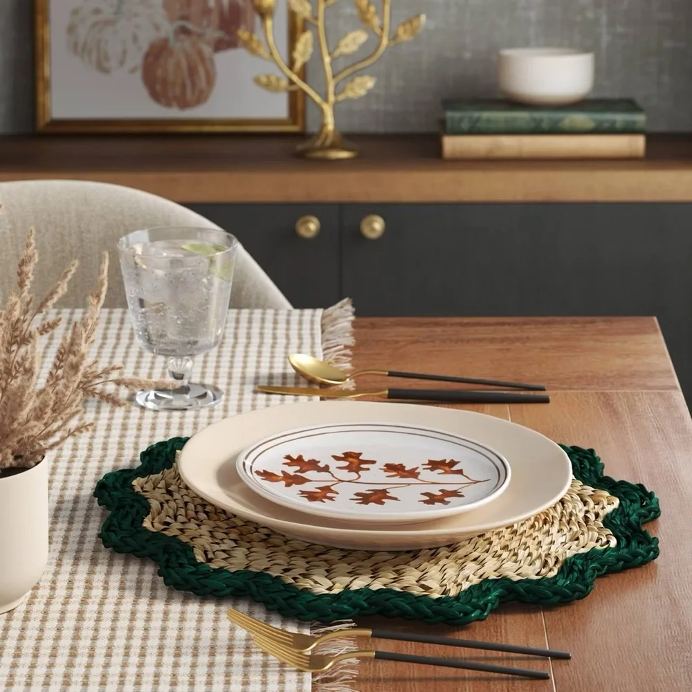 2pk Woven Seagrass Charger Placemat Green - Threshold